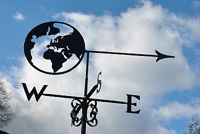 Globe weather vane